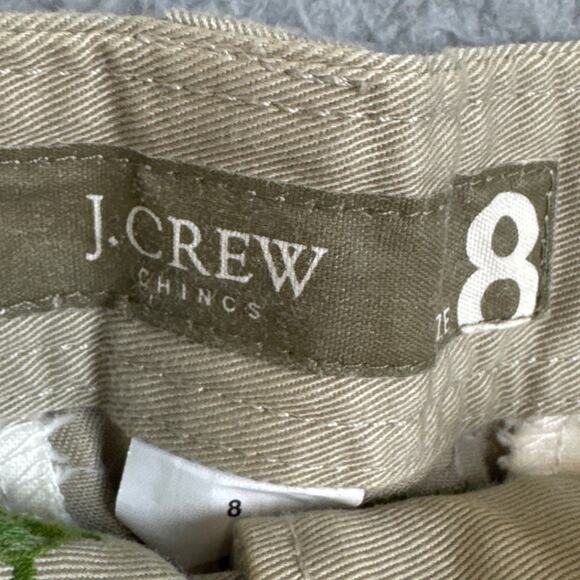 J.Crew Women’s Cropped Wide Leg Chino's Embroidered Turtles Size 8 - Picture 7 of 10